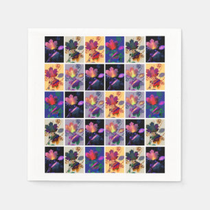 Serviettes Jetables Autumn Leaves Rustic Patchwork