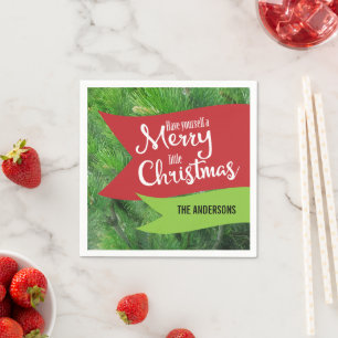 Serviettes Jetables Ayez un joyeux petit Noël Personnaliser