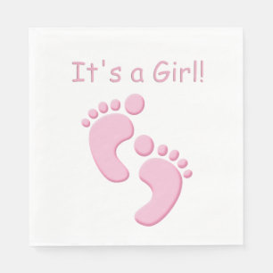Serviettes Jetables Baby Girl Little Feet Baby shower Napkin