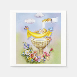 Serviettes Jetables Baby or infant baptism ceremony napkins