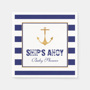 Serviettes Jetables Baby shower Ancre nautique