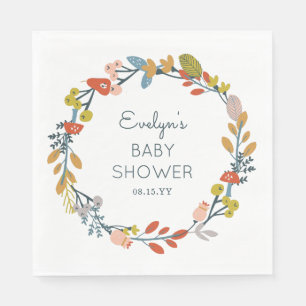 Serviettes Jetables Baby shower botanique de chute