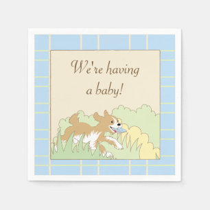 Serviettes Jetables Baby shower Cocktail serviettes/Blue Construire un