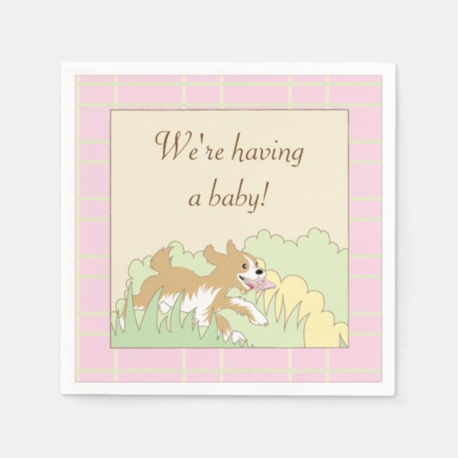 Serviettes Jetables Baby shower Cocktail serviettes/rose Construire un (Devant)