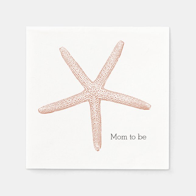 Serviettes Jetables Baby shower de plage Starfish (Devant)