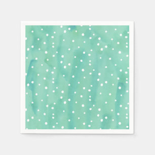 Serviettes Jetables Baby shower des points d'aquarelle de la menthe