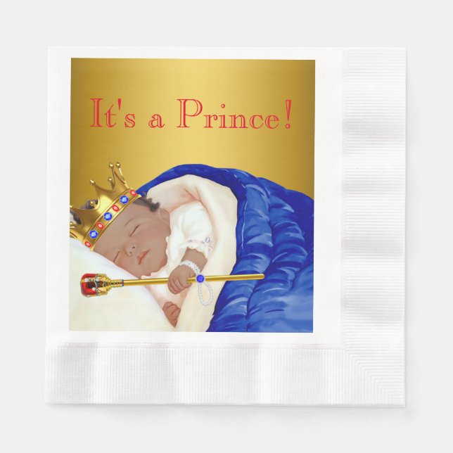Serviettes Jetables Baby shower Ethnic Royal Prince (Devant)