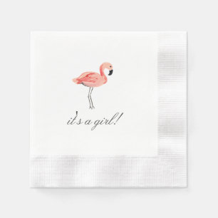 Serviettes Jetables Baby shower Flamant rose