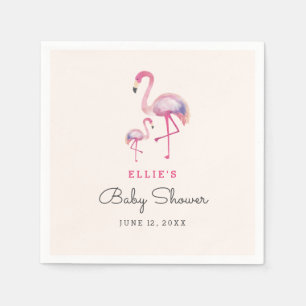 Serviettes Jetables Baby shower Flamant rose rose Napkin