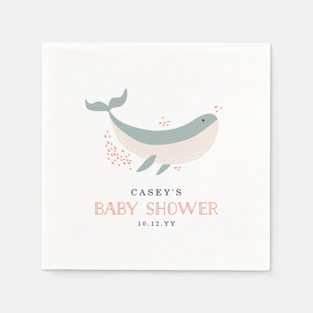 Serviettes Jetables Baby shower Marine Life (Devant)