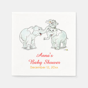Serviettes Jetables baby shower mignon de bande dessinée de famille