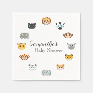 Serviettes Jetables Baby shower mignon de jungle de safari