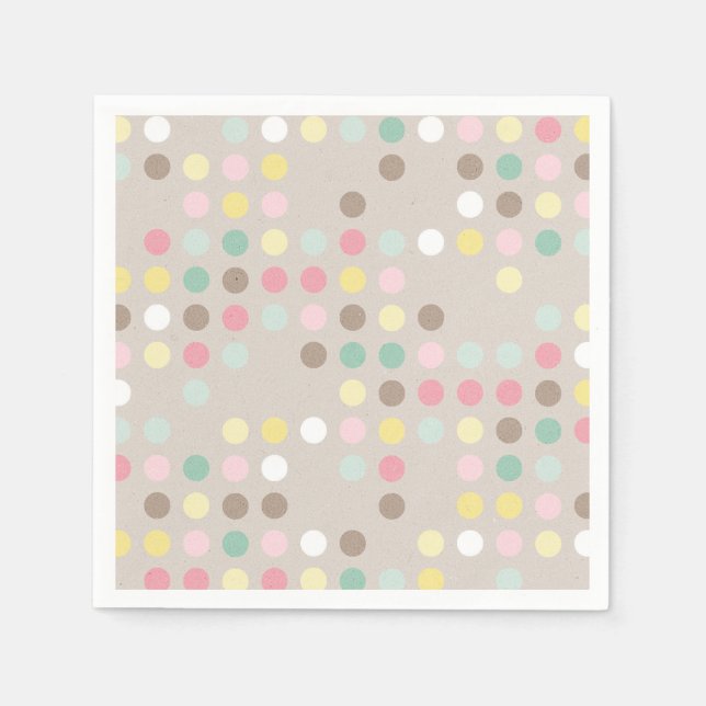Serviettes Jetables Baby shower Pastel Polka Dot (Devant)