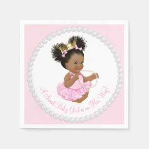 Serviettes Jetables Baby shower Pearl de la princesse africaine Napkin