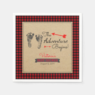 Serviettes Jetables Baby shower Plaid de bison de bûcheron