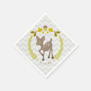 Serviettes Jetables Baby shower pour garçon moderne Deer serviettes