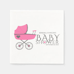Serviettes Jetables Baby shower rose de filles de voiture d'enfant