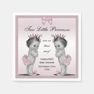 Serviettes Jetables Baby shower vintage mignon de princesse Twins