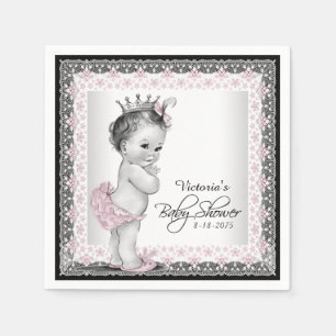 Serviettes Jetables Baby-Shower Vintage Princess