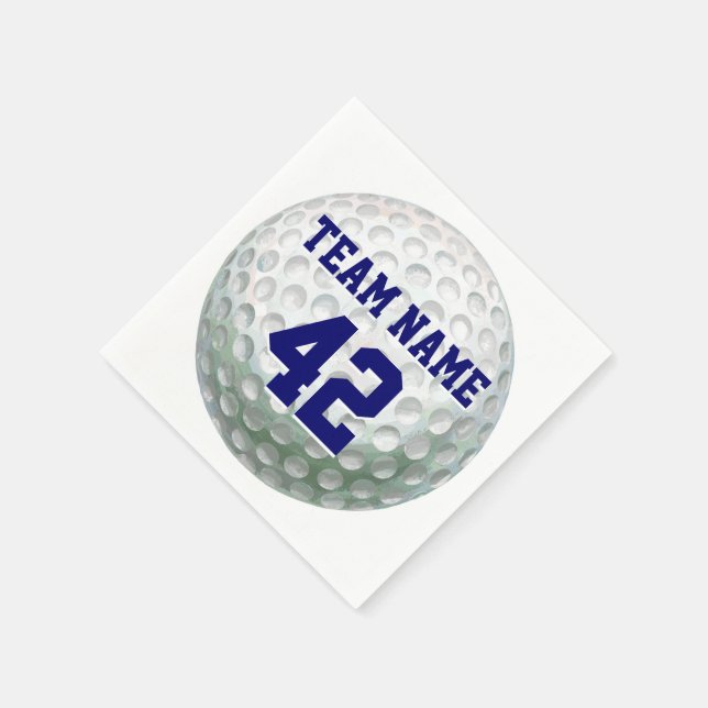 Serviettes Jetables Bal de golf peint avec nom (Coin)