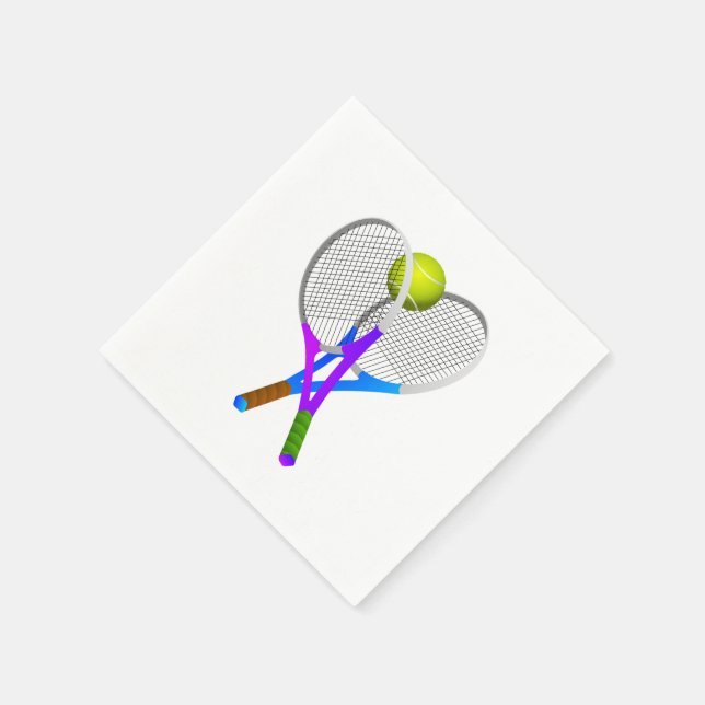 Serviettes Jetables Balle de tennis et raquettes (Coin)