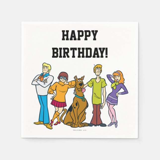 Serviettes Jetables Bande entière 14 Mystery Inc (Devant)