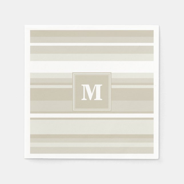 Serviettes Jetables Bandes de grès monogramme (Devant)