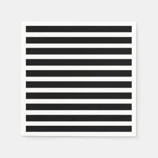 Serviettes Jetables Bandes noires et blanches classiques