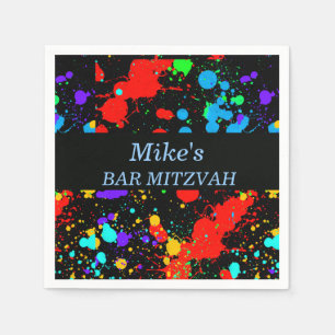 Serviettes Jetables Bar/Bat Mitzvah personnalisé, Éclaboussure de pein