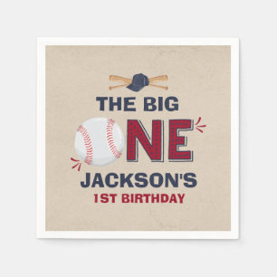Serviettes Jetables Baseball Party Napkin Baseball 1er anniversaire