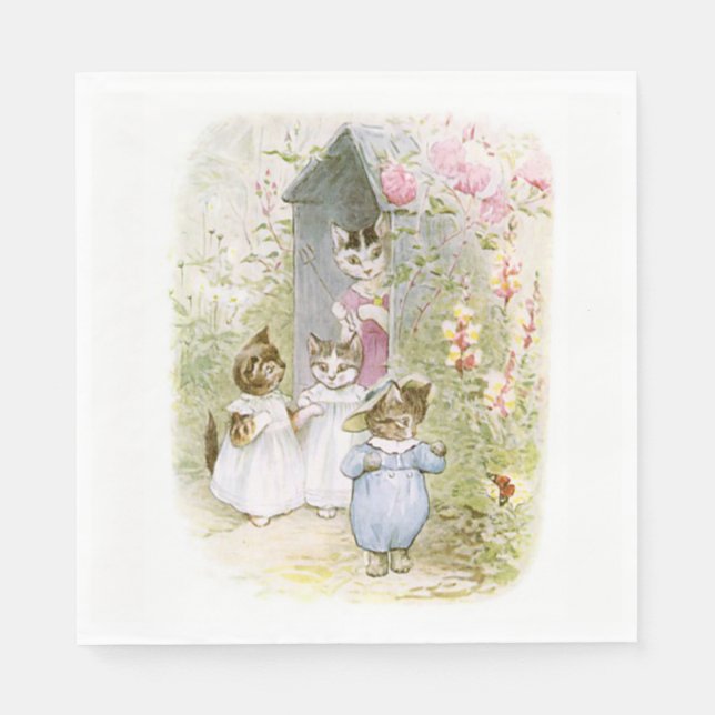 Serviettes Jetables Beatrix Potter, Mittens Kitten, (Devant)