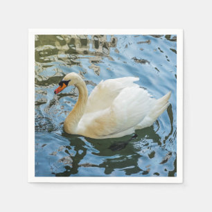 Serviettes Jetables Beau cygne blanc