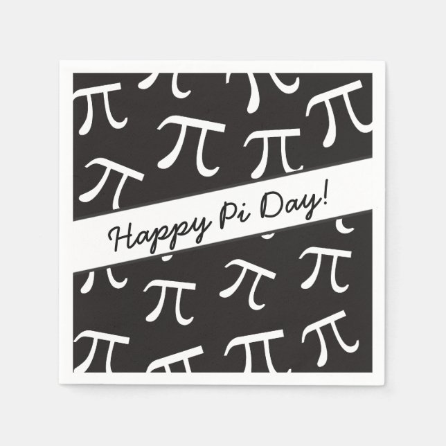 Serviettes Jetables Beaucoup de Pi - Math - Happy Pi Day Papier (Devant)
