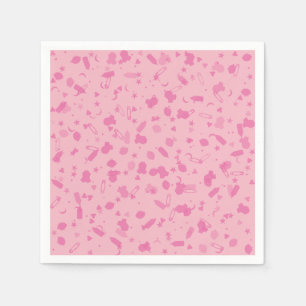 Serviettes Jetables Bébé rose Confetti Baptême Christening