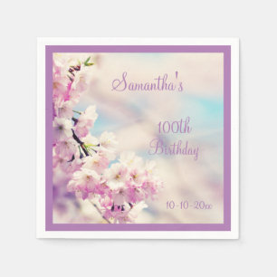 Serviettes Jetables Belle Fleur 100e anniversaire