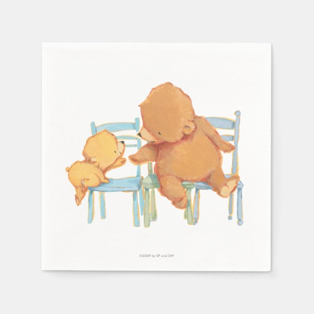 Serviettes Jetables Big Ours Brown Aide Petit Ours Jaune (Devant)