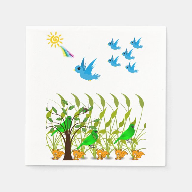 Serviettes Jetables Bird Wildlife Napkin (Devant)