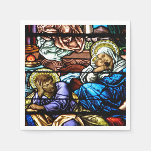 Serviettes Jetables Birth of Jesus Stained Glass Window