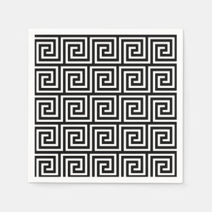 Serviettes Jetables Black and White Greek