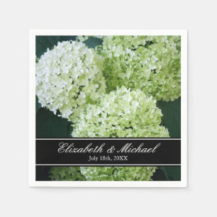 Serviettes Jetables Blanc Annabelle Hydrangeas Mariage Personnalisé