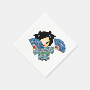 Serviettes Jetables Bleu de geisha