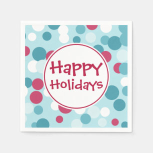 Serviettes Jetables Blue Happy Holidays Napkins