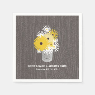 Serviettes Jetables Bois D'Écorce + Canne À Épingle De Naples Mariages