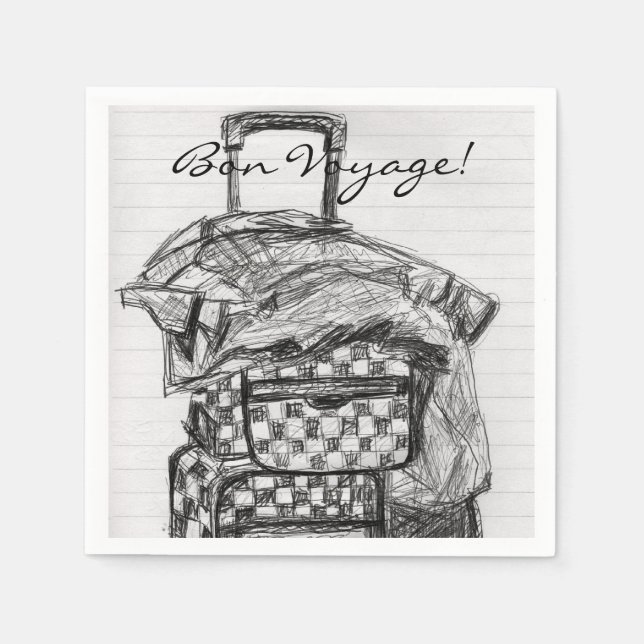 Serviettes Jetables Bon Voyage Papier à bagages Napkin (Devant)