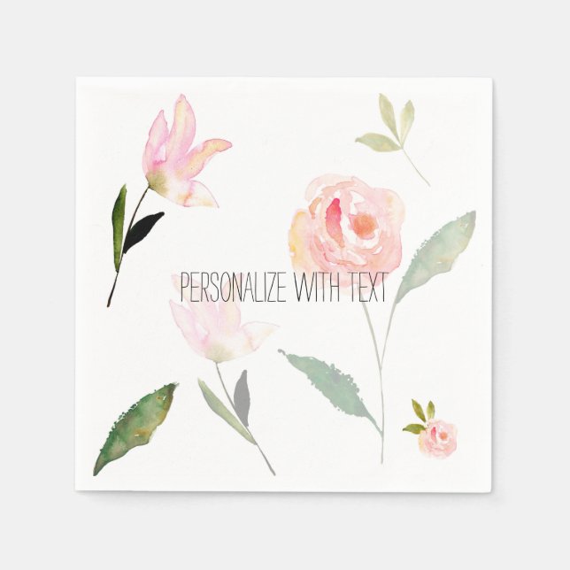 Serviettes Jetables Bonjour belle aquarelle Floral (Devant)