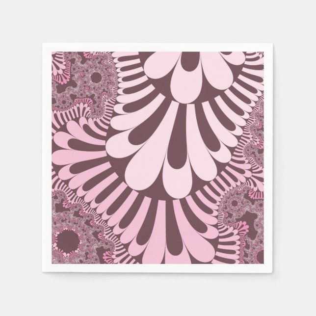 Serviettes Jetables Boucle rose et Rose (Devant)