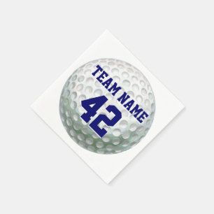 Serviettes Jetables Boule de golf peinte avec le nom