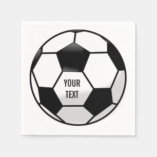 Serviettes Jetables Boule de soccer personnalisée avec texte personnal