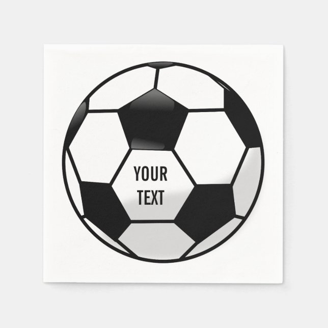 Serviettes Jetables Boule de soccer personnalisée avec texte personnal (Devant)