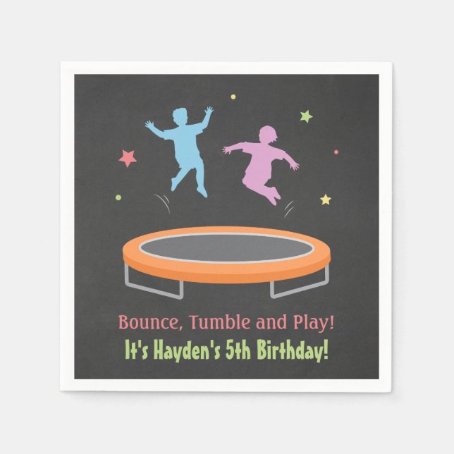 Serviettes Jetables Bounce Trampoline Anniversaire de enfant Party Nap (Devant)
